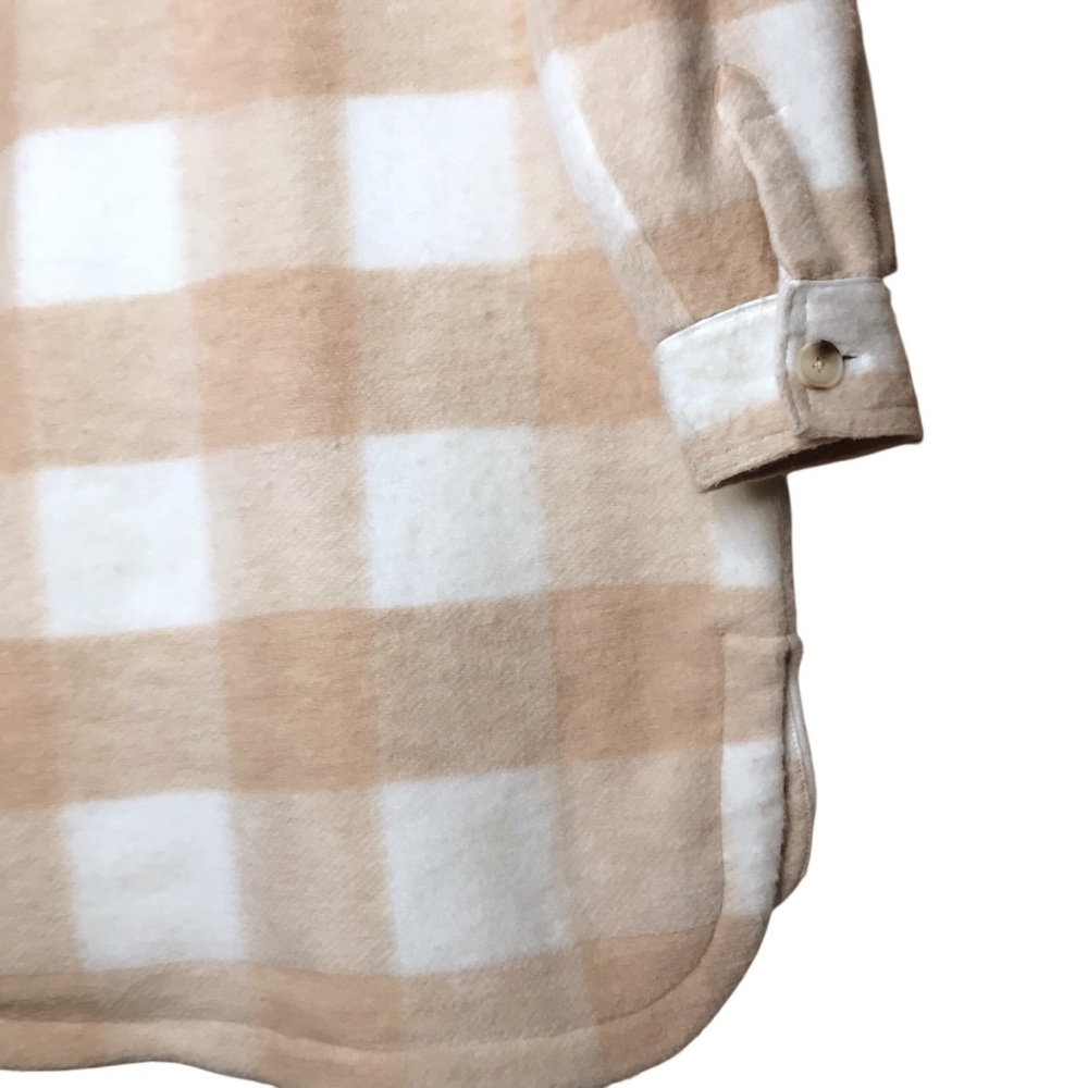 XL Jilly Jillian Harris x Joe Fresh Tan Cream Shacket Tunic Length Plaid - Picture 11 of 13